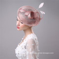 2017 Elegant Wholesale Women Wedding Bride Hats With Pink Flower